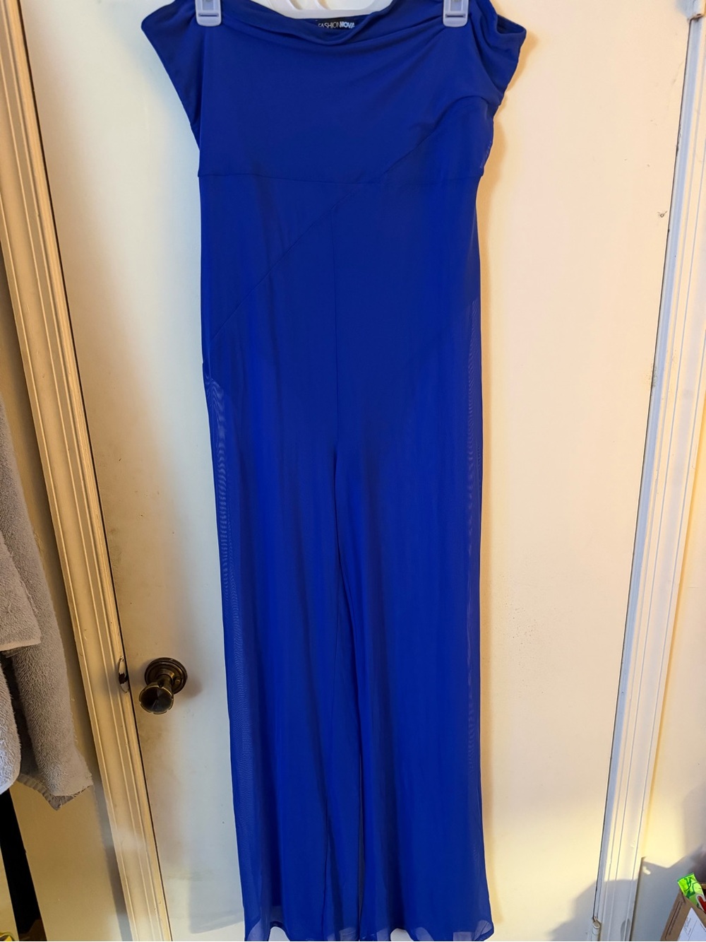 Fashion Nova Royal Blue Wide-Leg Jumpsuit